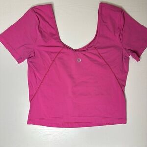Lululemon Align T-shirt Tee Cropped Short Sleeve pink size 6